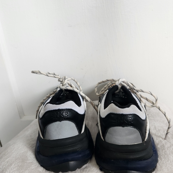 SNKR Project Women's Prospect Park Sneaker Shoes Black/White/Leopard Print Sz 9 - Picture 8 of 11